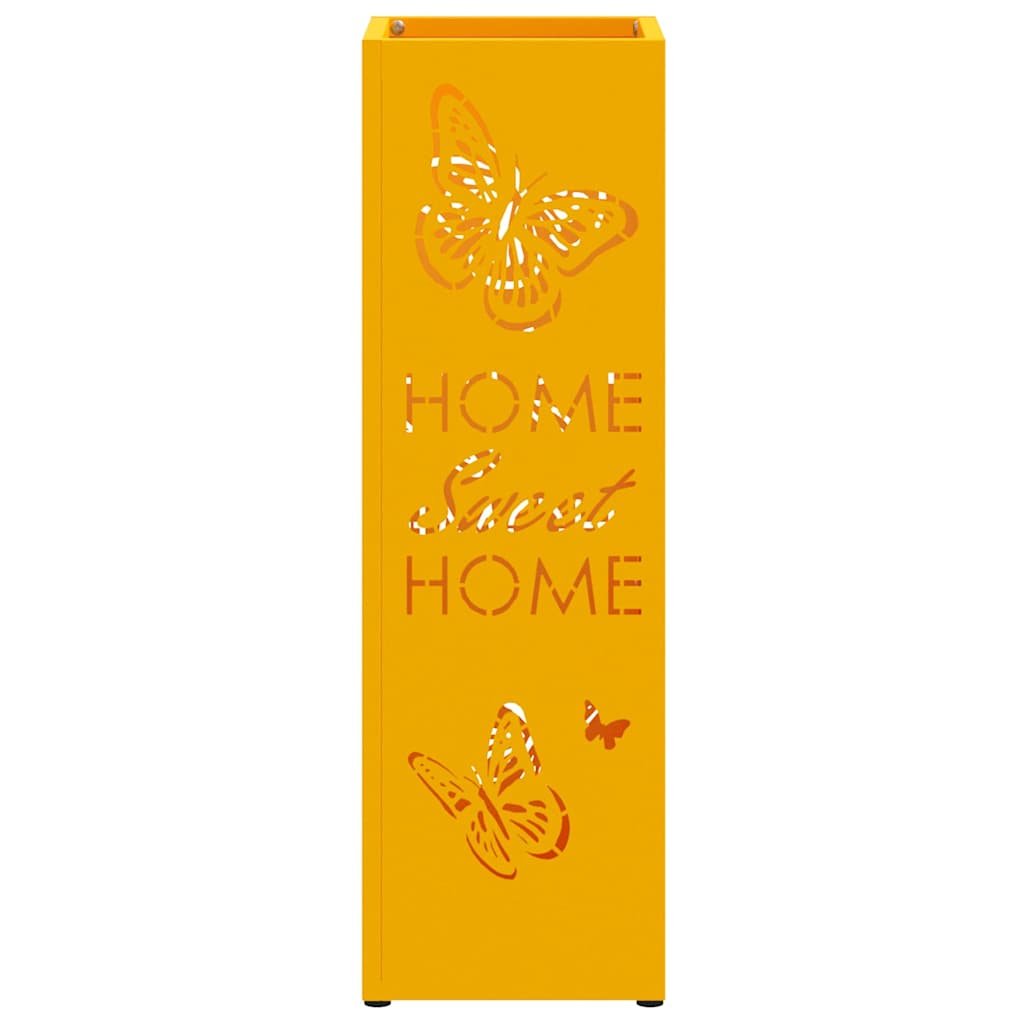 vidaXL Rain Umbrella Stand Mustard 15.5 x 15.5 x 49 cm Steel 4