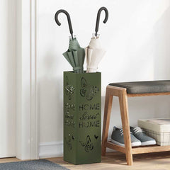 vidaXL Rain Umbrella Stand Olive 15.5 x 15.5 x 49 cm Steel 1