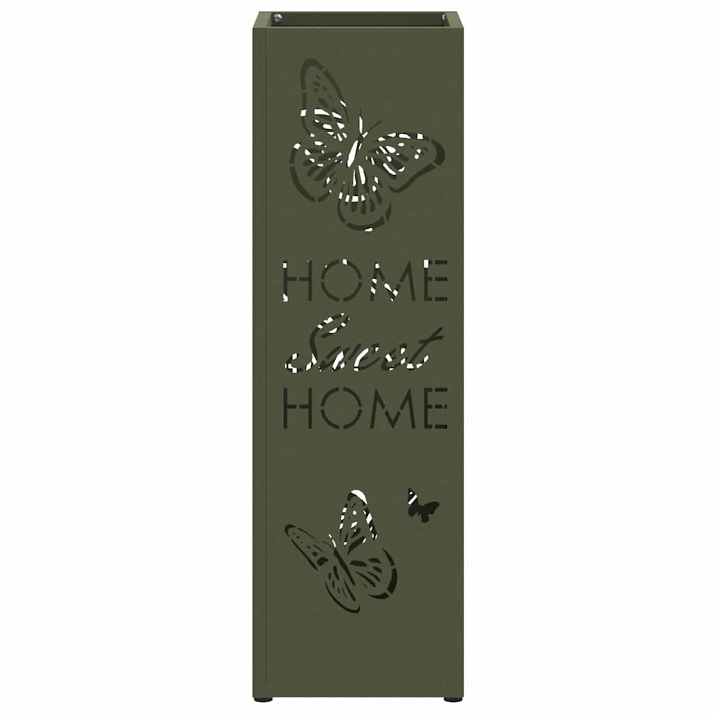 vidaXL Rain Umbrella Stand Olive 15.5 x 15.5 x 49 cm Steel 4