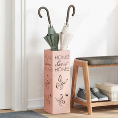 vidaXL Rain Umbrella Stand with Storage Pink 15.5 x 15.5 x 49 cm Steel 1