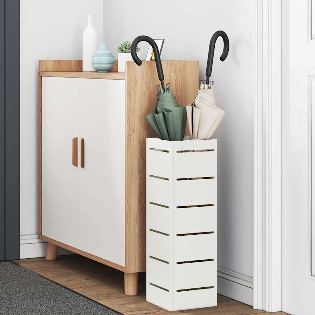 vidaXL Rain Umbrella Stand White 15.5 x 15.5 x 49 cm Steel 3