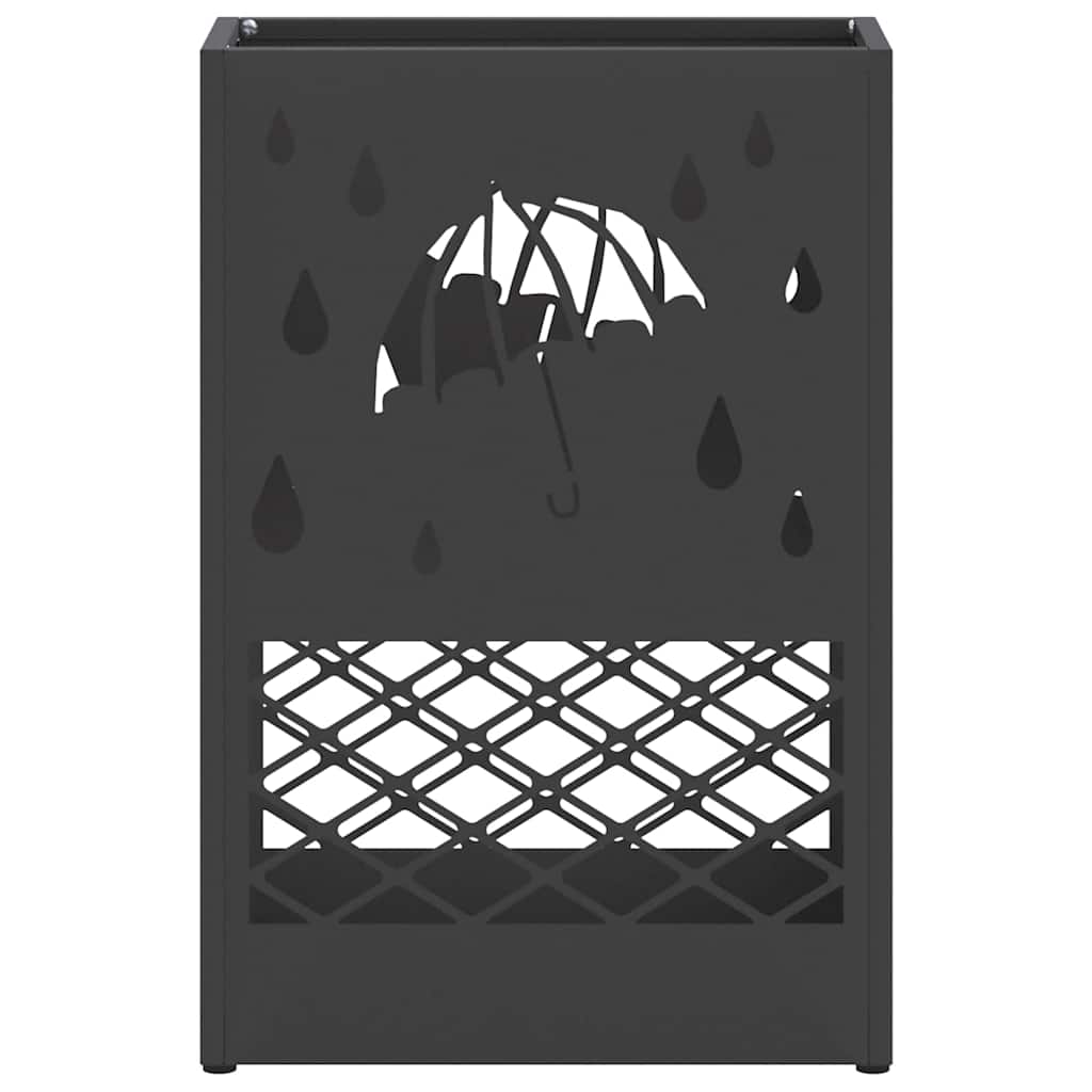 vidaXL Rain Umbrella Stand Black 28 x 12 x 41 cm Steel 4