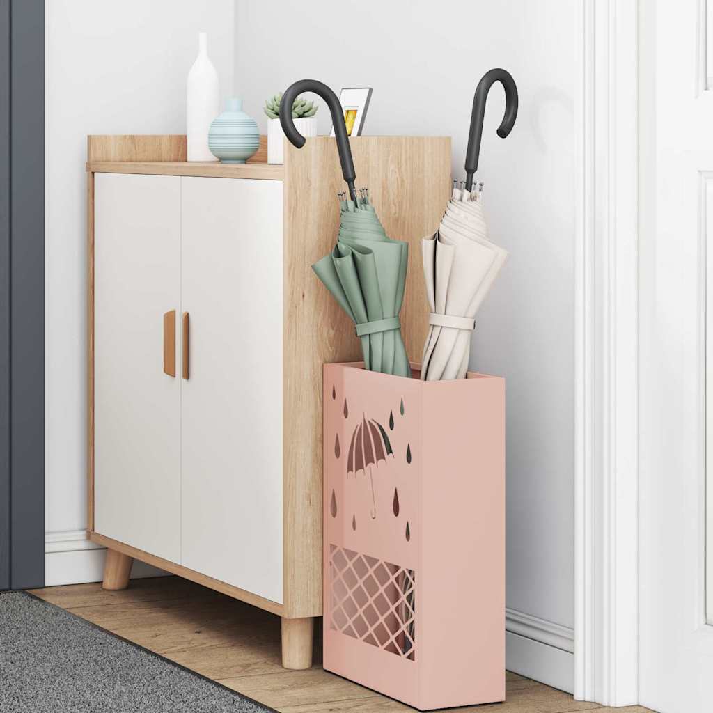 vidaXL Rain Umbrella Stand Pink 28 x 12 x 41 cm Steel 3