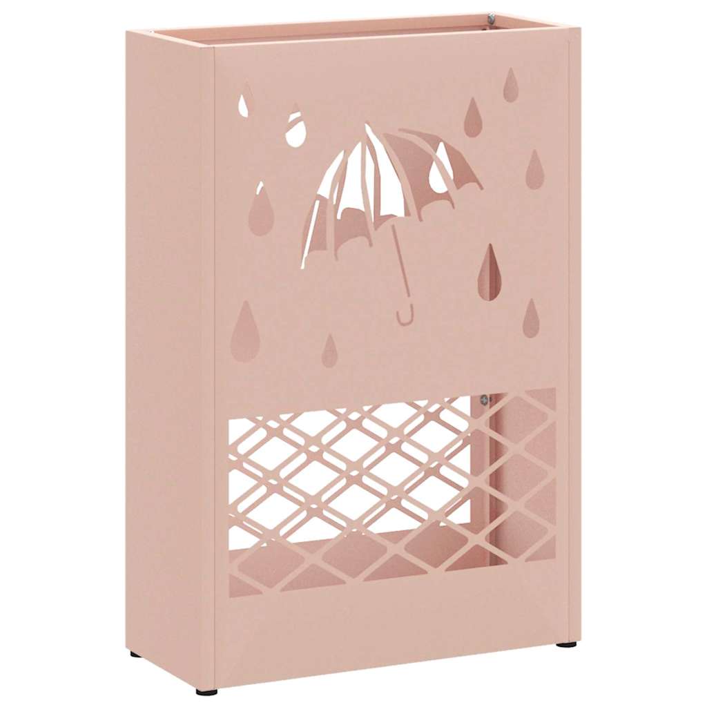 vidaXL Rain Umbrella Stand Pink 28 x 12 x 41 cm Steel 2
