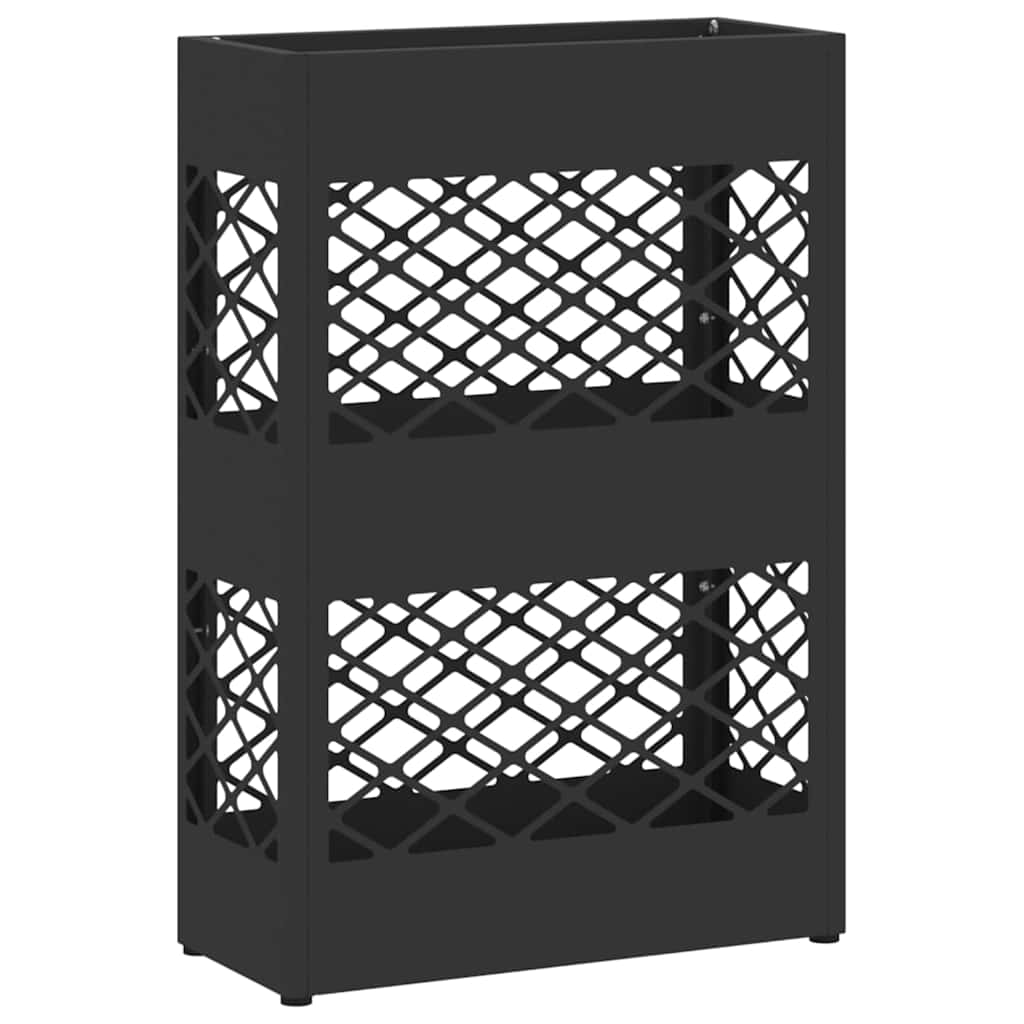 vidaXL Rain Umbrella Stand Black 28 x 12 x 41 cm Steel 2