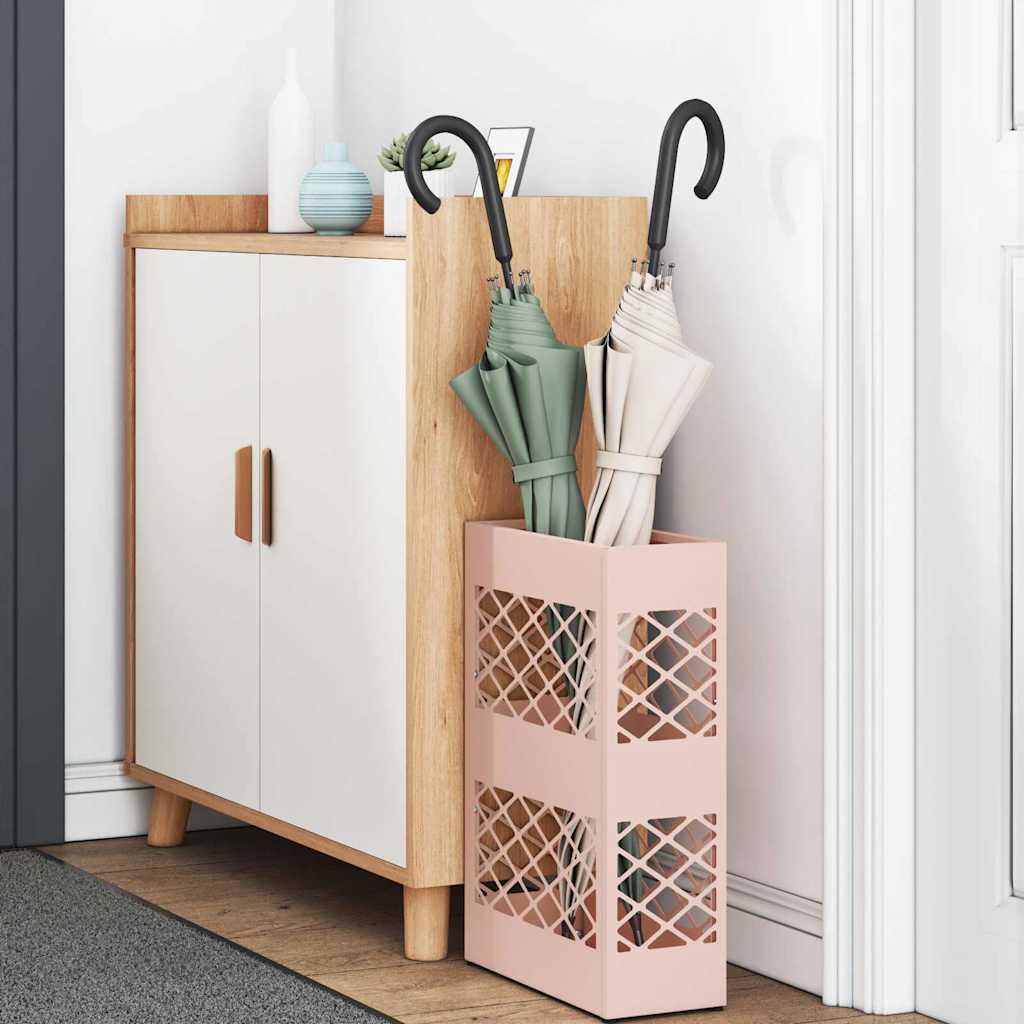 vidaXL Rain Umbrella Stand Pink 28 x 12 x 41 cm Steel 3