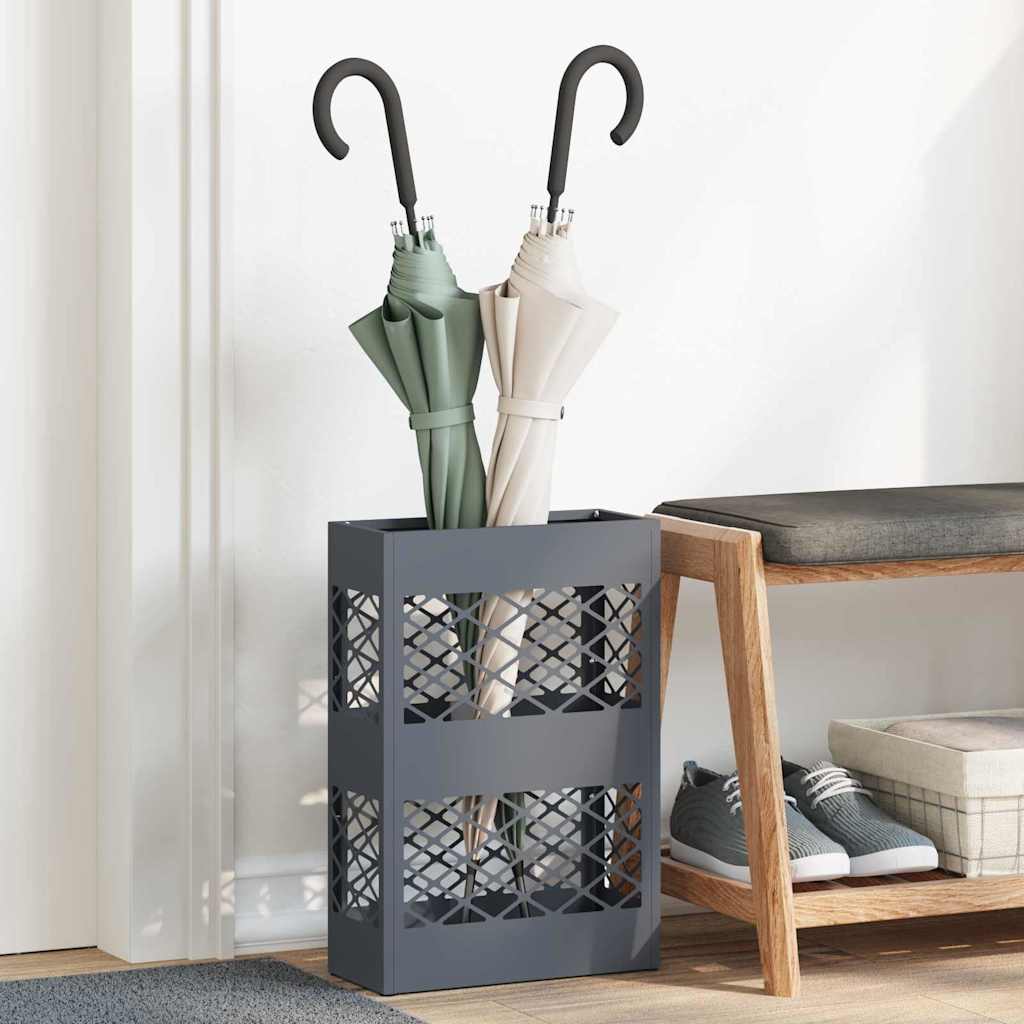 vidaXL Rain Umbrella Stand Anthracite 28 x 12 x 41 cm Steel 1