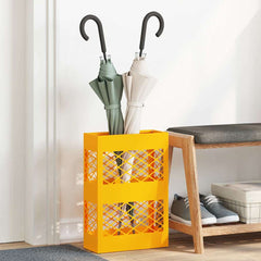 vidaXL Rain Umbrella Stand Mustard Yellow 28 x 12 x 41 cm Steel 1