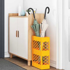 vidaXL Rain Umbrella Stand Mustard Yellow 28 x 12 x 41 cm Steel 3