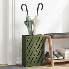 vidaXL Rain Umbrella Stand Olive Green 28 x 12 x 41 cm Steel 1