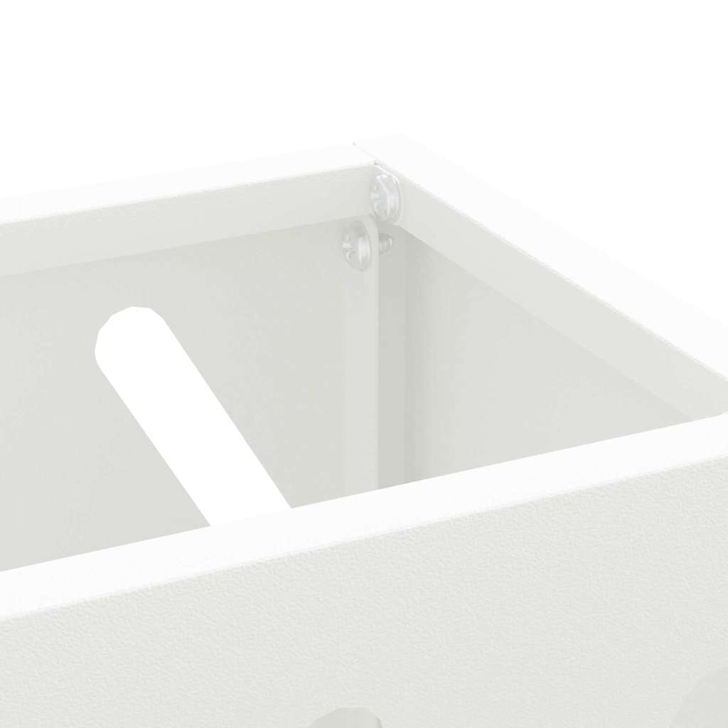 vidaXL Rain Umbrella Stand White 28 x 12 x 41 cm Steel 5