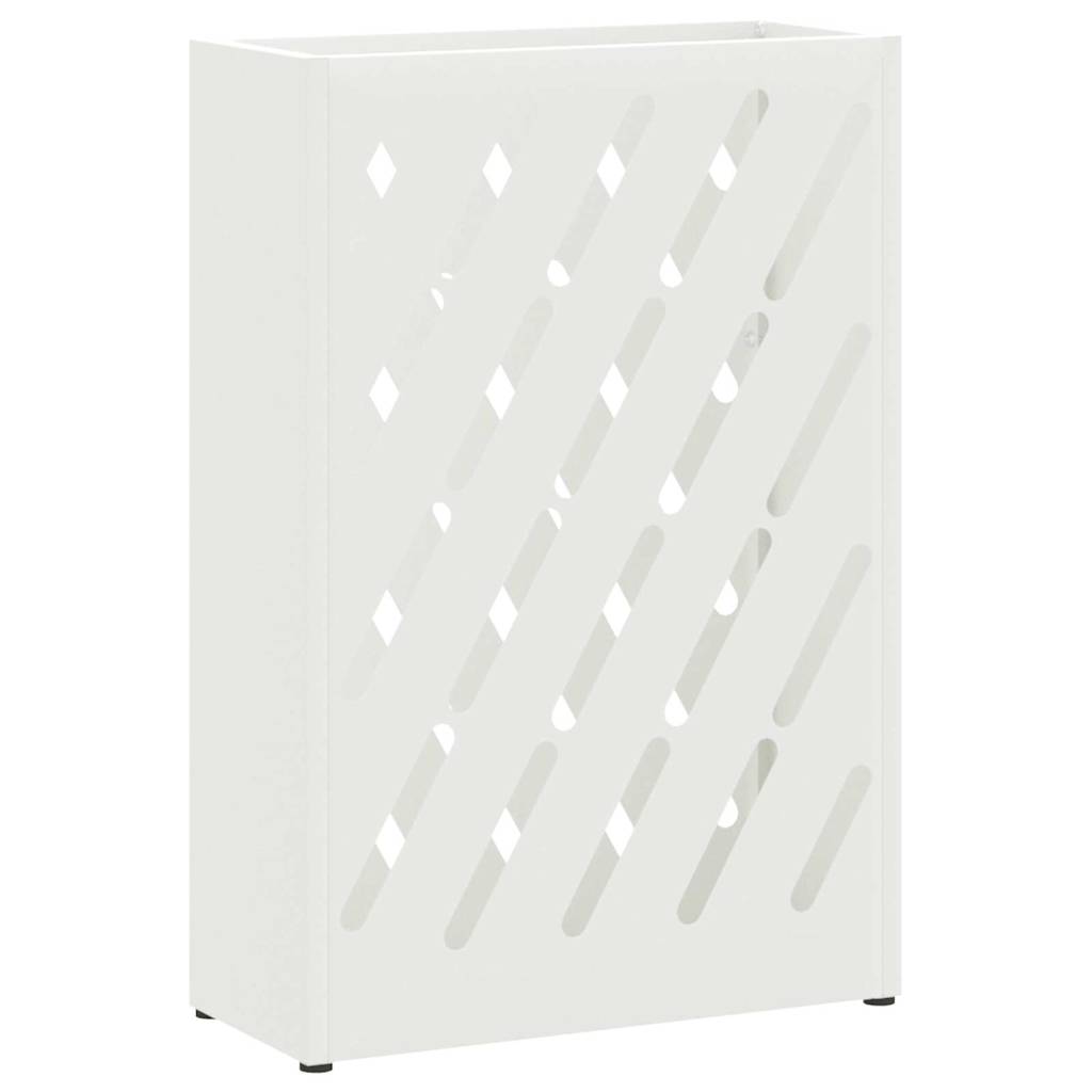 vidaXL Rain Umbrella Stand White 28 x 12 x 41 cm Steel 2