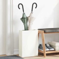 vidaXL Rain Umbrella Stand White 28 x 12 x 41 cm Steel 1