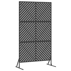 Privacy Screen 100 x 50 x 180 cm Steel Black Diagonal lines
