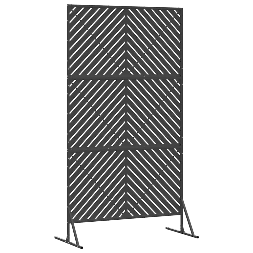 Privacy Screen 100 x 50 x 180 cm Steel Black Diagonal lines