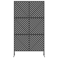 Privacy Screen 100 x 50 x 180 cm Steel Black Diagonal lines