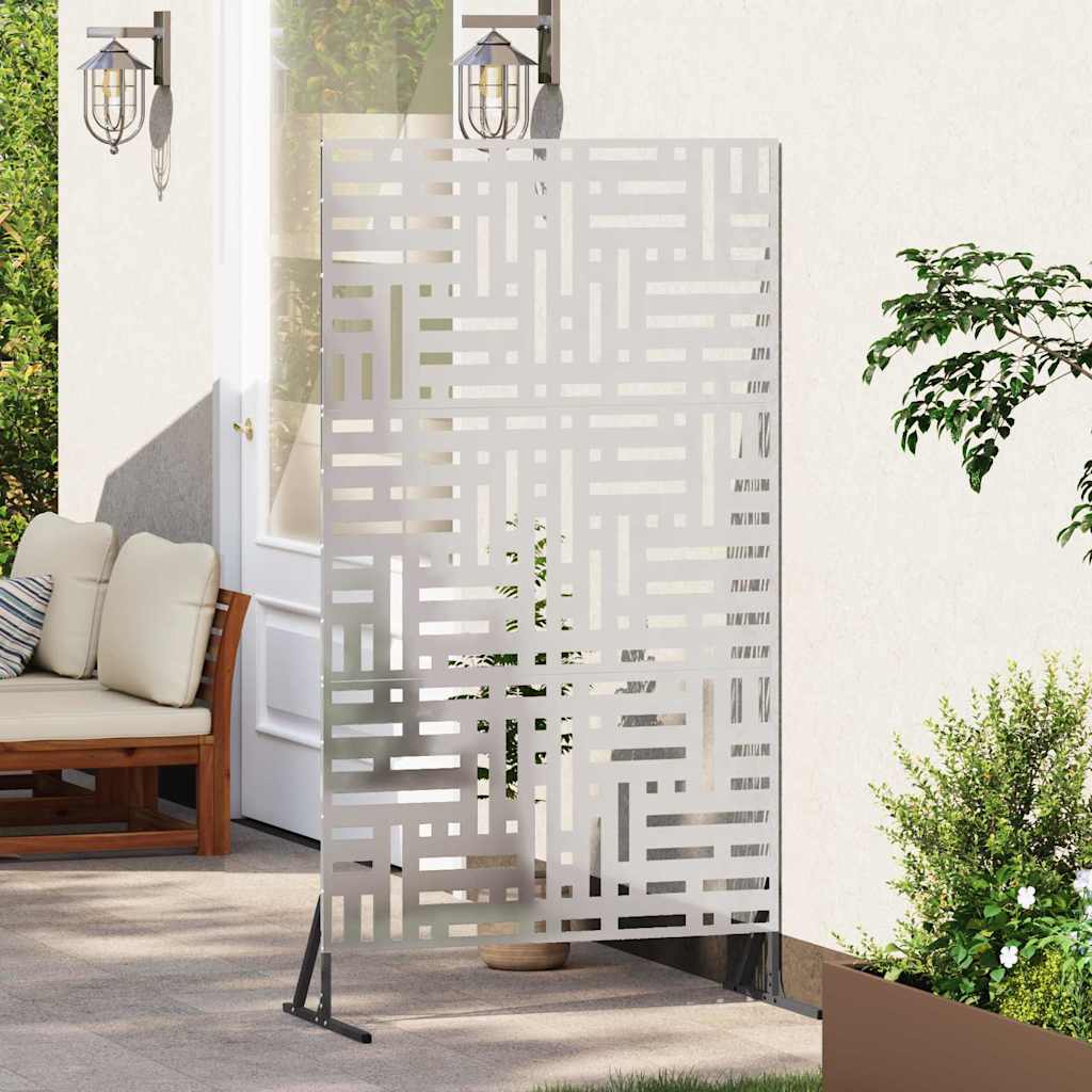 Privacy Screen 100 x 50 x 180 cm Silver Stainless Steel Grid pattern