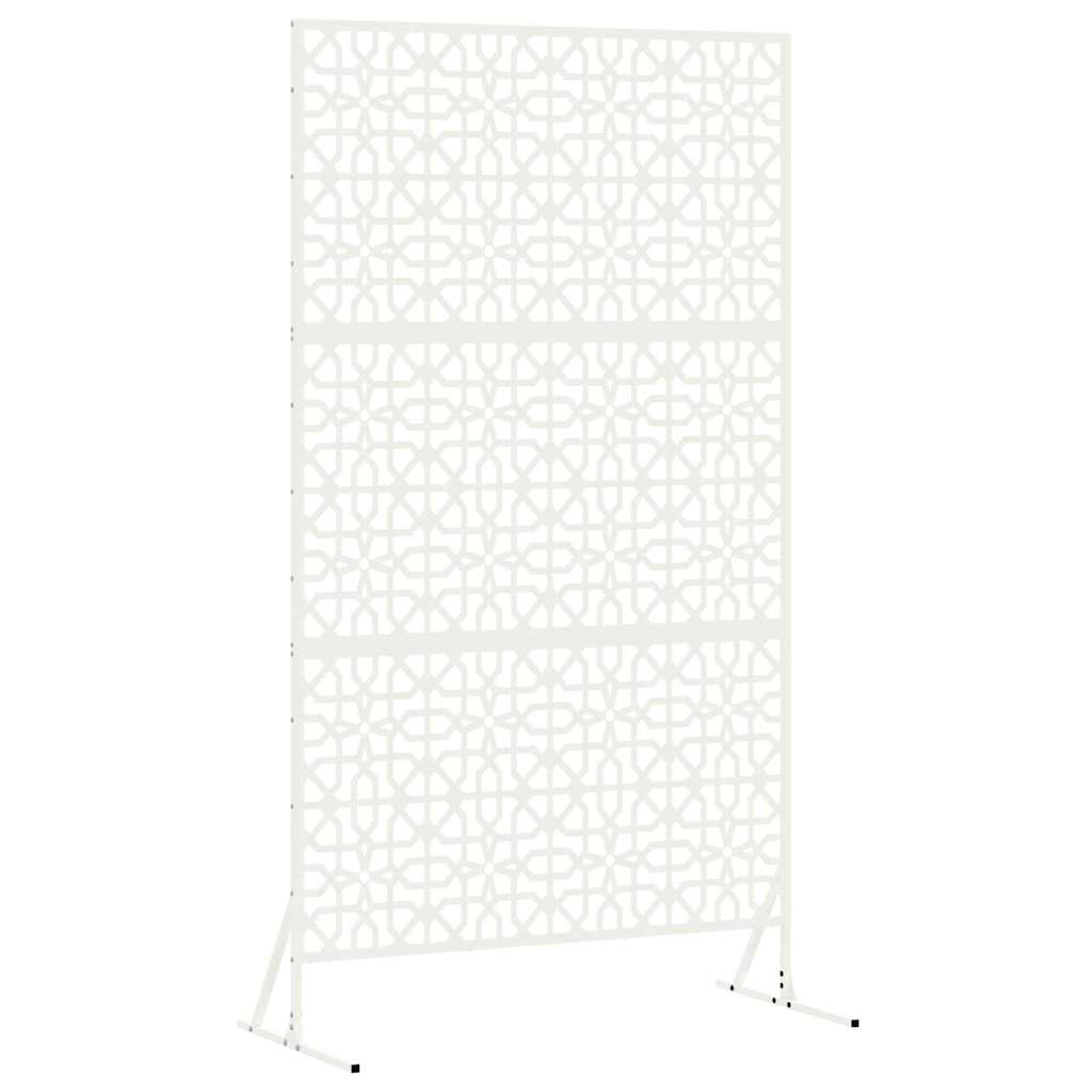 Privacy Screen 100 x 50 x 180 cm Steel White Floral grid