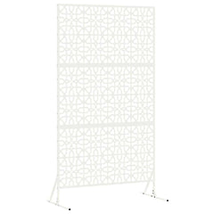 Privacy Screen 100 x 50 x 180 cm Steel White Floral grid
