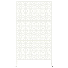 Privacy Screen 100 x 50 x 180 cm Steel White Floral grid