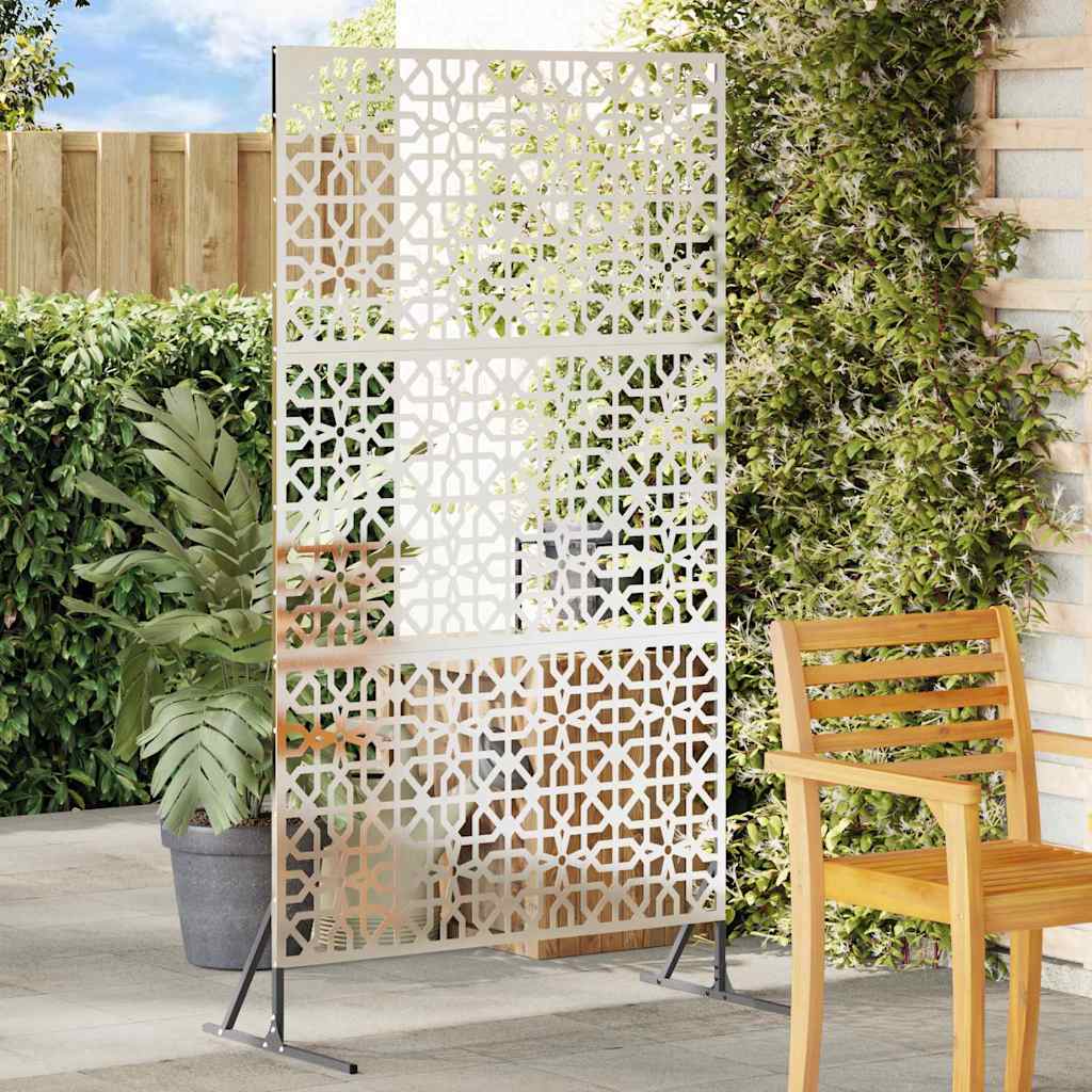 Privacy Screen 100 x 50 x 180 cm Silver Stainless Steel Floral grid