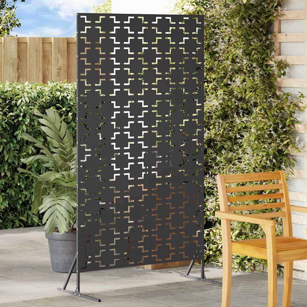 Privacy Screen 100 x 50 x 180 cm Steel Black Cross pattern