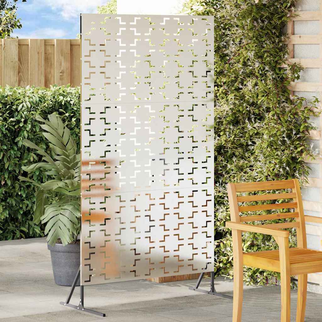 Privacy Screen 100 x 50 x 180 cm Silver Stainless Steel Cross pattern