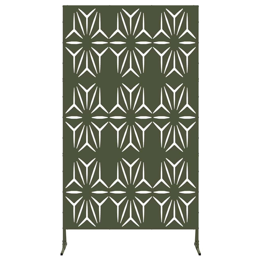 Privacy Screen 100 x 50 x 180 cm Steel Olive Green Petal pattern