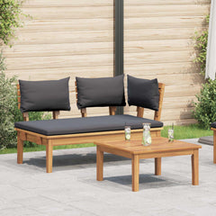 Garden Bench and Table Set 2 pcs Cream and Brown Dark grey Corner bench +table