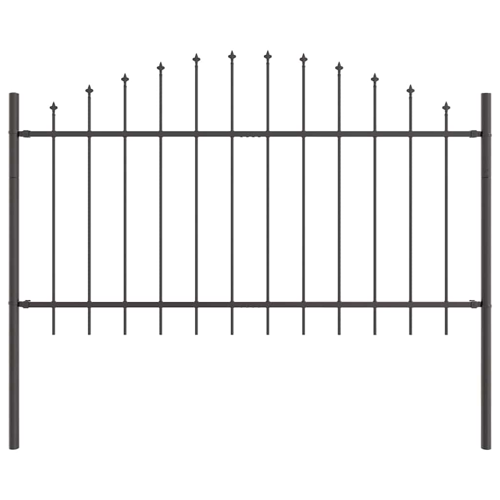vidaXL Garden Fence WOERDEN 170 x 140 cm Powder-Coated Steel Grey 2