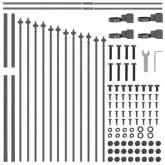 vidaXL Garden Fence WOERDEN 170 x 140 cm Powder-Coated Steel Grey 5
