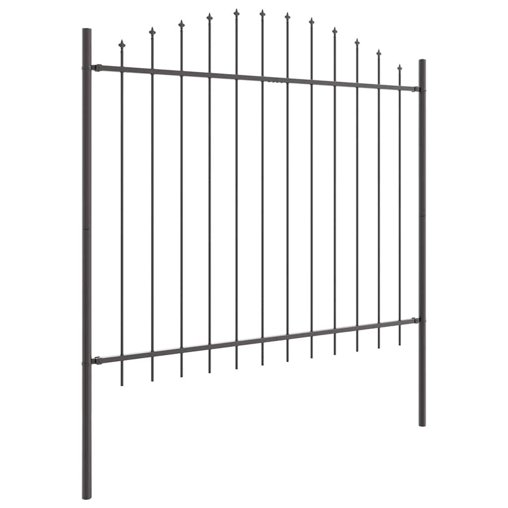Garden Fence WOERDEN Powder-Coated Steel Grey Height