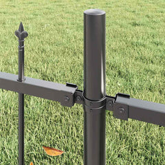 vidaXL Garden Fence WOERDEN 170 x 215 cm Powder-Coated Steel Grey 3