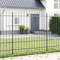 vidaXL Garden Fence WOERDEN 170 x 215 cm Powder-Coated Steel Grey 1