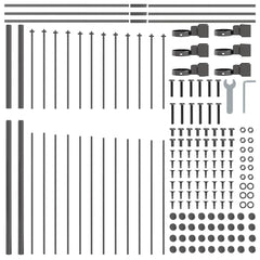 vidaXL Garden Fence WOERDEN 170 x 215 cm Powder-Coated Steel Grey 5