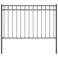 vidaXL Fence Element ASSEN 170 x 150 cm Steel Grey 2