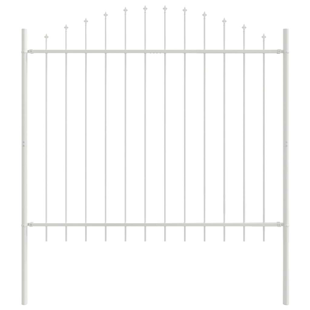 Garden Fence WOERDEN 170 x 190 cm Powder-Coated Steel White Height 125-150 cm 170 cm
