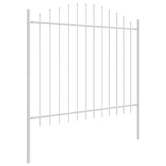Garden Fence WOERDEN 170 x 190 cm Powder-Coated Steel White Height 125-150 cm 170 cm