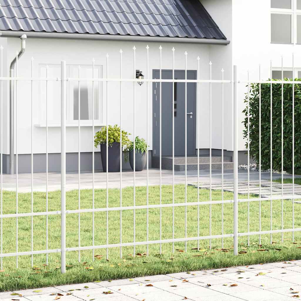 Garden Fence WOERDEN Powder-Coated Steel White Height