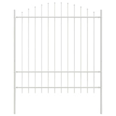 Garden Fence WOERDEN 170 x 175 cm Powder-Coated Steel White Height 150-175 cm 170 cm