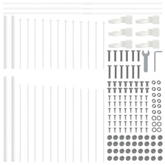Garden Fence WOERDEN 170 x 175 cm Powder-Coated Steel White Height 150-175 cm 170 cm