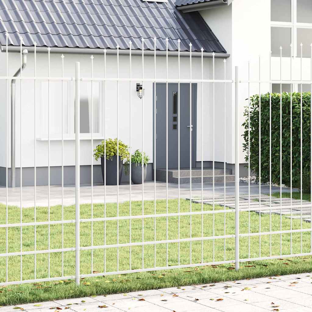 Garden Fence WOERDEN Powder-Coated Steel White Height