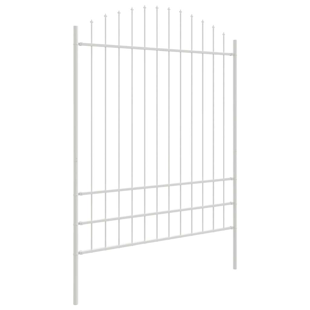 Garden Fence WOERDEN 170 x 200 cm Powder-Coated Steel White Height 175-200 cm 170 cm