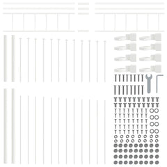 Garden Fence WOERDEN 170 x 200 cm Powder-Coated Steel White Height 175-200 cm 170 cm