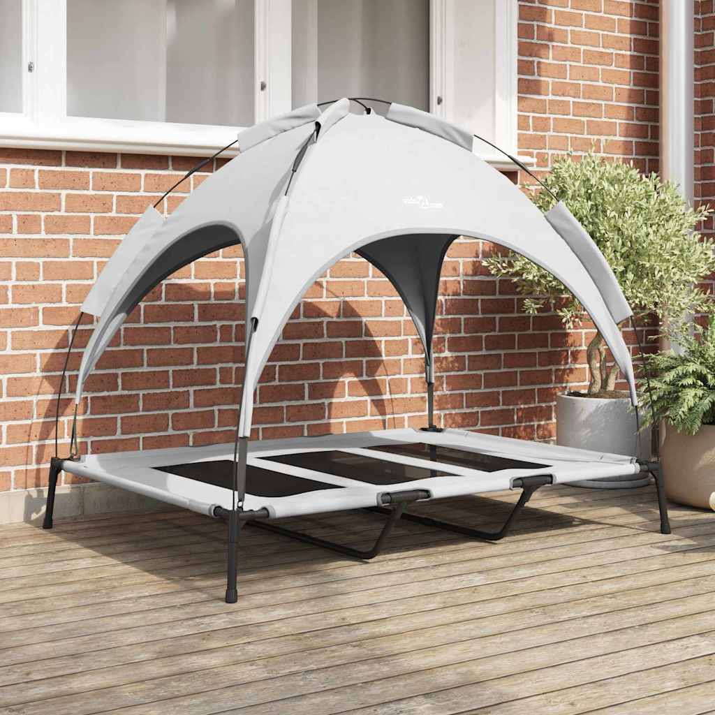 Dog Bed Folding Manual Steel Width 122 cm Silver grey 106.5 cm
