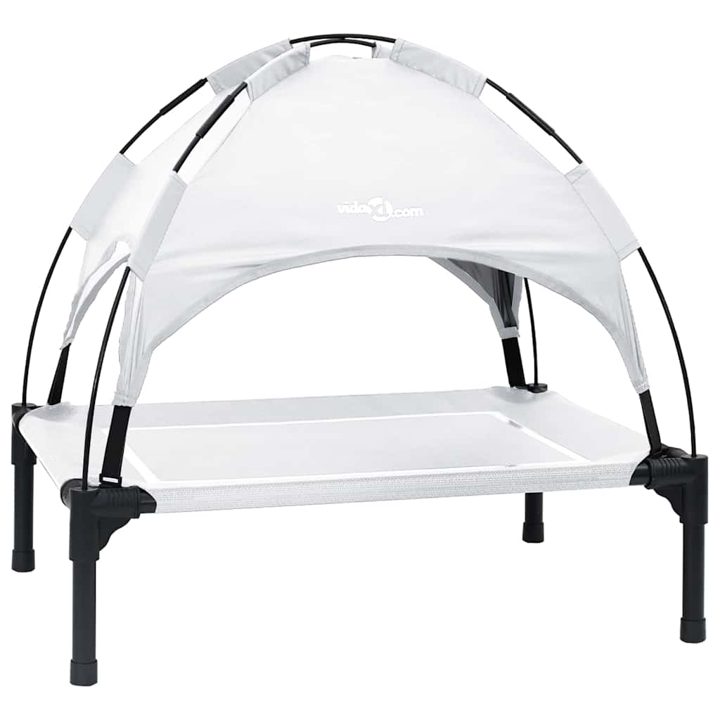 vidaXL Dog Bed 63 x 49.5 x 60 cm Steel Silver Grey 2
