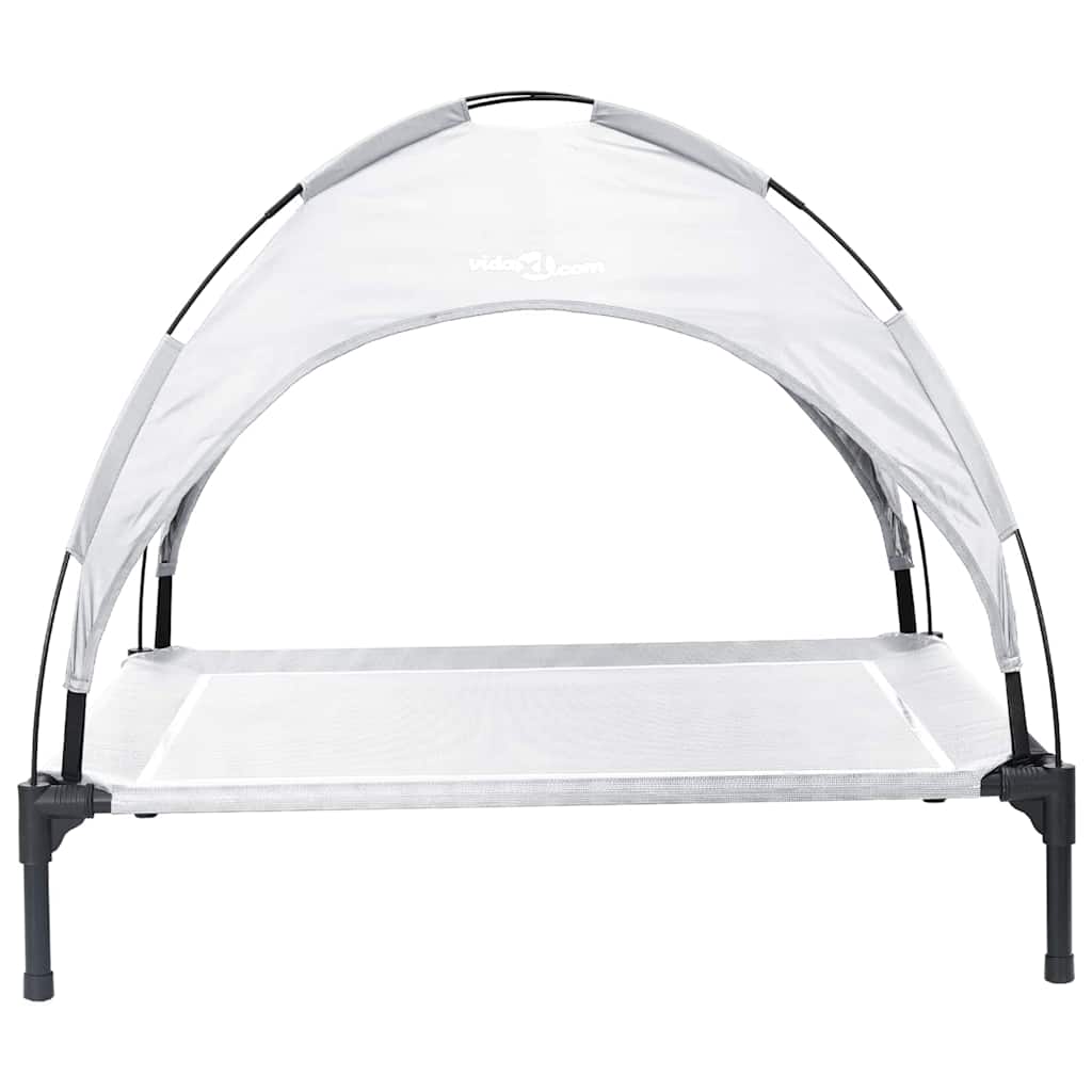 vidaXL Dog Bed 104 x 86 x 84.5 cm Steel Silver Grey 4