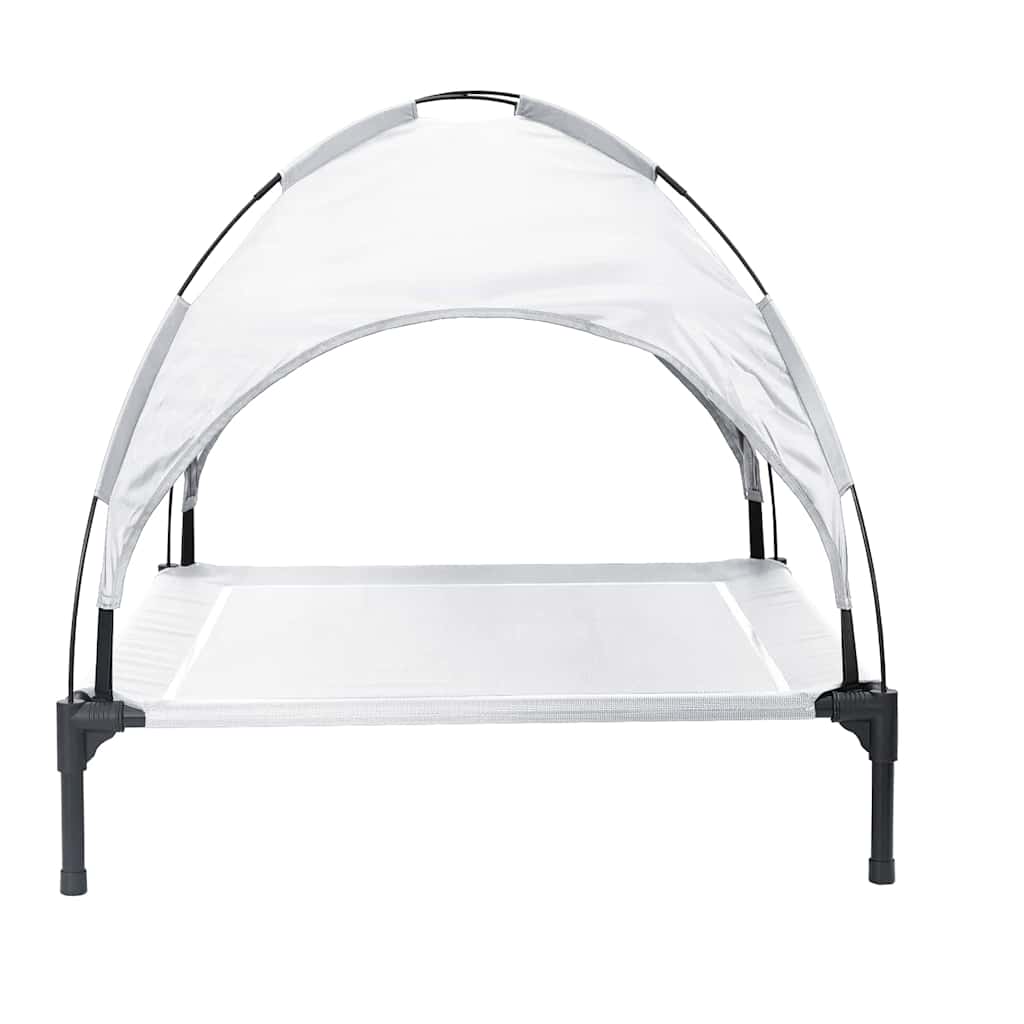 vidaXL Dog Bed 104 x 86 x 84.5 cm Steel Silver Grey 5