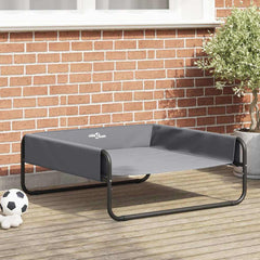 vidaXL Dog Bed Folding Manual Light Grey 85 x 85 x 33 cm Steel 1