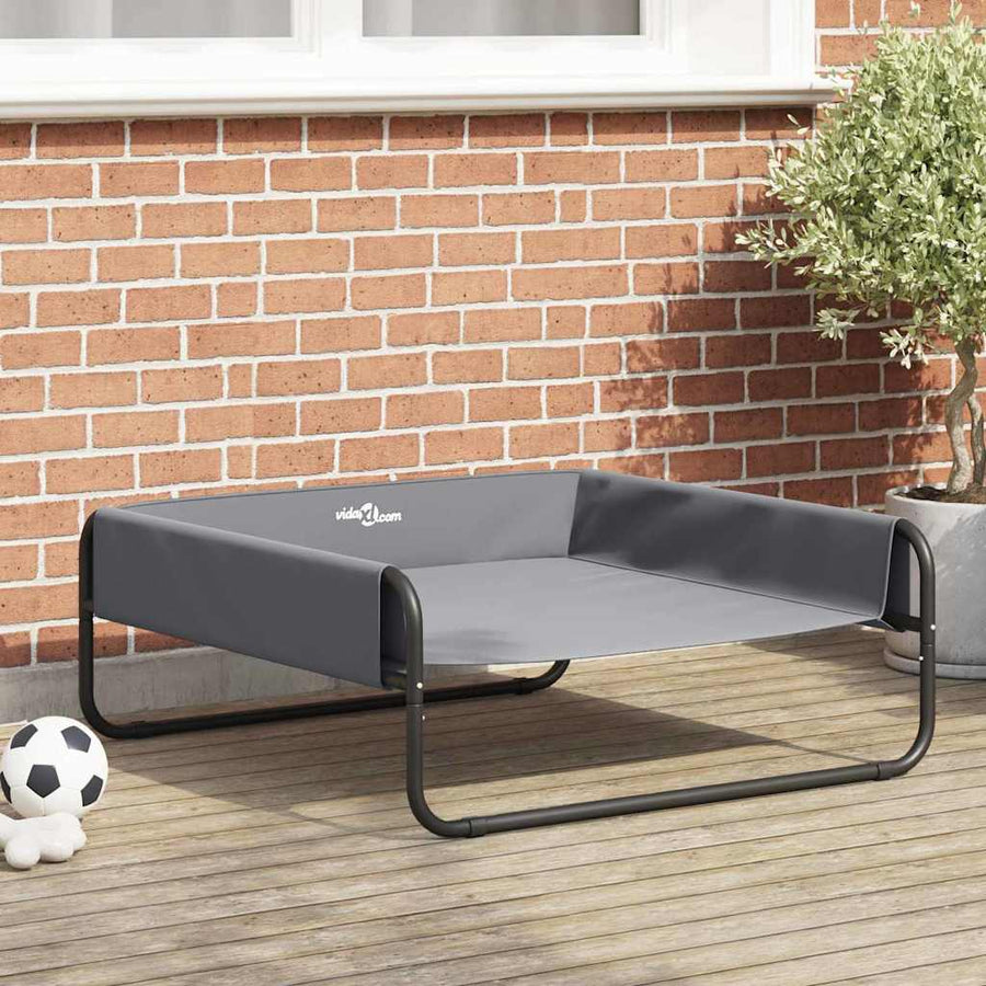 vidaXL Dog Bed Folding Manual Light Grey 85 x 85 x 33 cm Steel 1